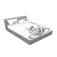 thumbnail image 2 of Ambesonne Animal Fitted Sheet & Pillow Sham Set, Black Swan in River, Full, White Black, 2 of 2