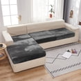thumbnail image 4 of 2022 Universal Sofa Cover, Stretch Velvet Couch Cushion Slipcovers Replacement, Anti-Slip L-Shape Sofa Covers, Chaise Lounge Sofa Slipcover (Dark Grey, 2-Seater Cushion Cover), 4 of 23