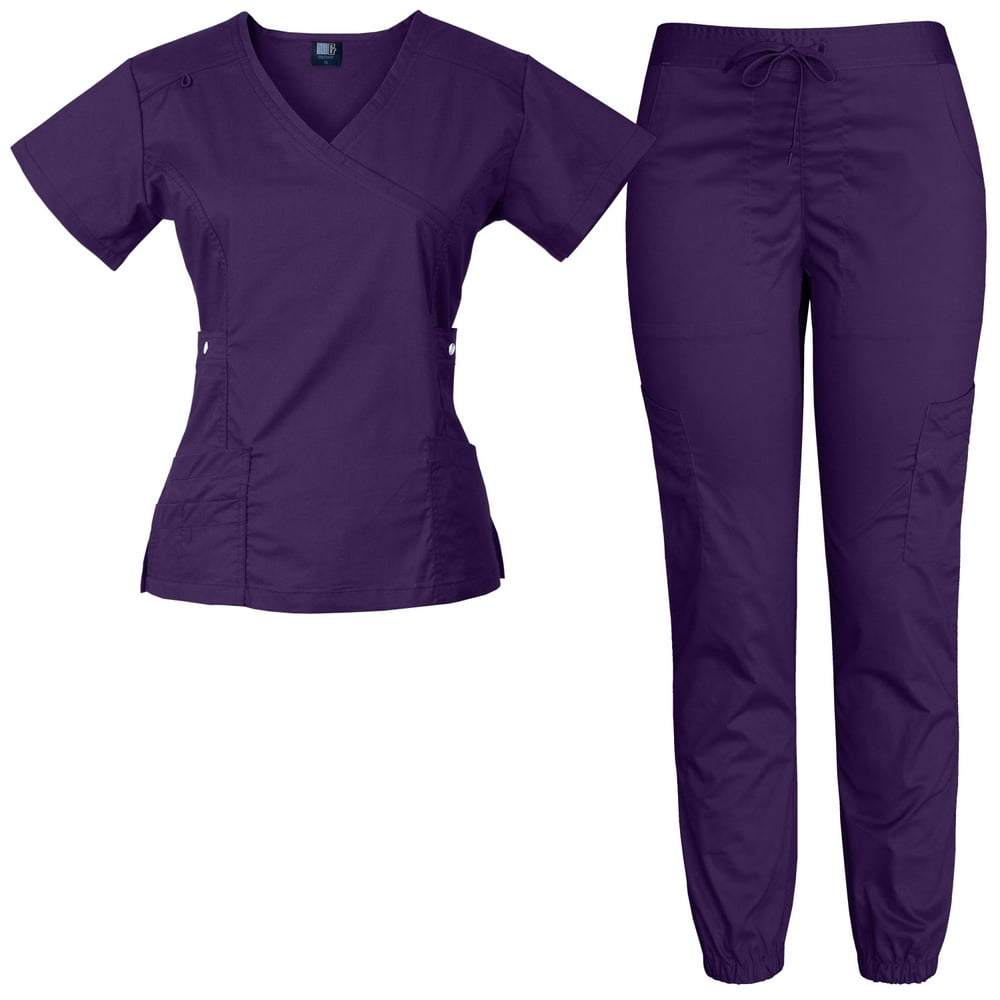 mauve jogger scrubs