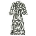thumbnail image 5 of Women’s Striped Midi Dress Asymmetrical Hem Loose Fit Dresses Casual Fashion Summer Short Sleeve Party Dresses, 5 of 6