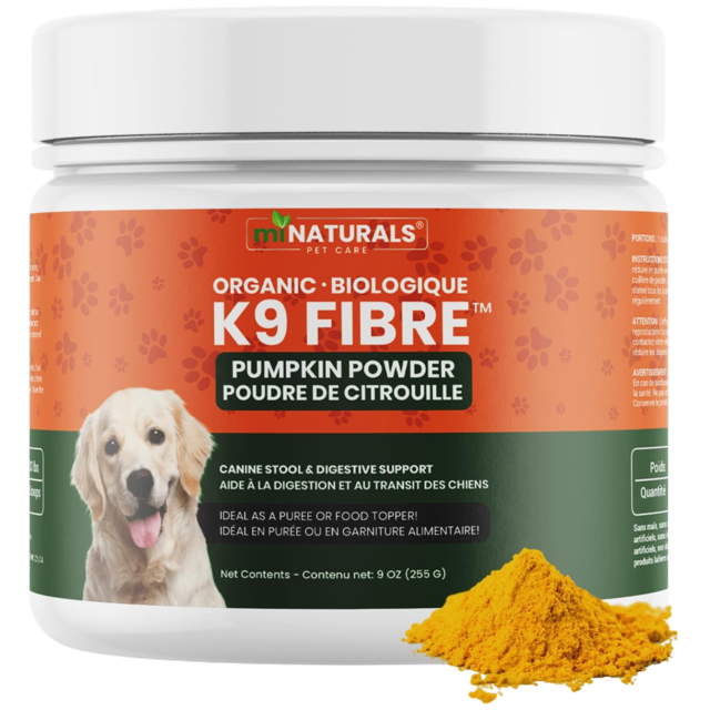 Pumpkin Powder for Dogs Organic 9 oz (255g) - Canadian Made - Premium Fibre - Canine Stool & Digestive Support - No Diarrhea or Scoots! by miNATURALS