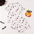 thumbnail image 4 of Bobifish Toddler Girls Sets 2PC Halloween Cartoon Print PJS Short Sleeve Collared Button Down Top+Shorts Kids Girls Homewear, 4 of 9