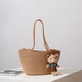 thumbnail image 4 of MMYGU New Casual Cotton Thread Shoulder Woven Bag, Cute Little Bear Crossbody Handbag, Woven Bag, Beach Vacation Beach Bag, 4 of 8