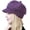 Dark Purple, variant on Female Adult Women Winter Hat Slouchy Cable Knit Visor Crochet Beanie Hats Warm Snow Ski Skull Cap with Brim Red