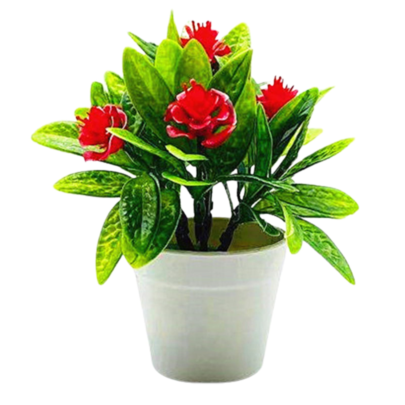 Travelwant Artificial Potted Flower Fake Flowers in Pot Silk Rose Bouquet Decoration Fake Plants Floral Arrangement for Table Centerpieces Home Office