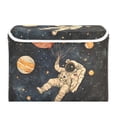 thumbnail image 7 of Yayeee Collapsible Cube Storage Bin with Lid Fabric Closet Decorative Basket with Handles, Retro Watercolor Planet, 7 of 7