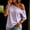 Purple, variant on Yrmaups Loose Fit Short Sleeve T Shirt for Women, Off Shoulder Striped Casual Blouse, Comfy Soft Stretch Tee for Holiday Travel Daily Wear, Purple 2XL