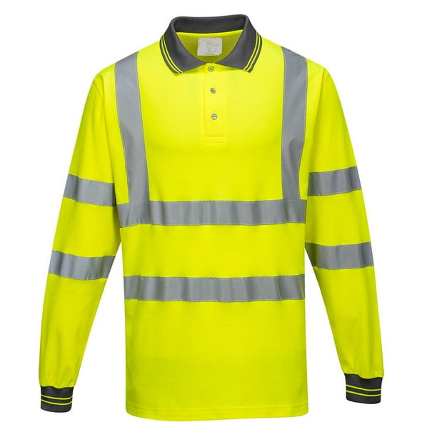 Portwest - Polo S271 de Manga Larga para Hombre (Amarillo)