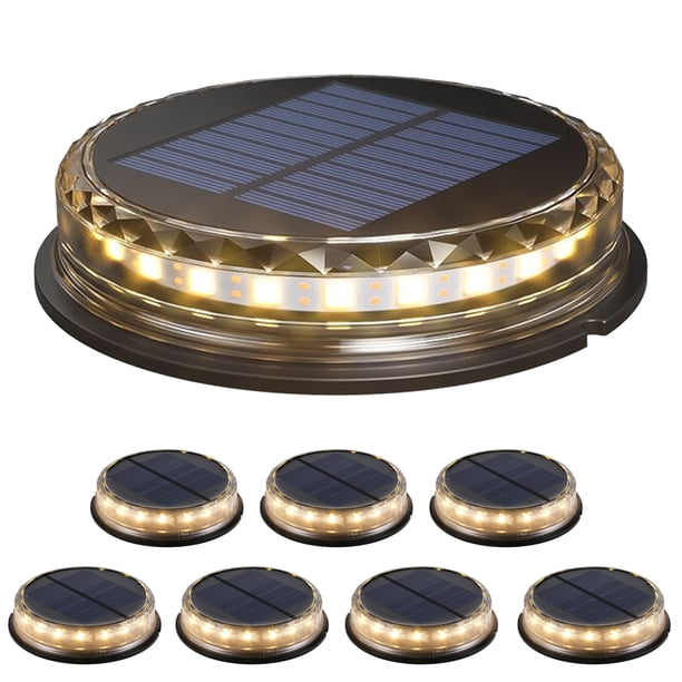 Luz subterránea Meterk 8 piezas/Luz subterránea 8pcs Luces solares de suelo LED Luz cálida Luces de disco solar al aire lib