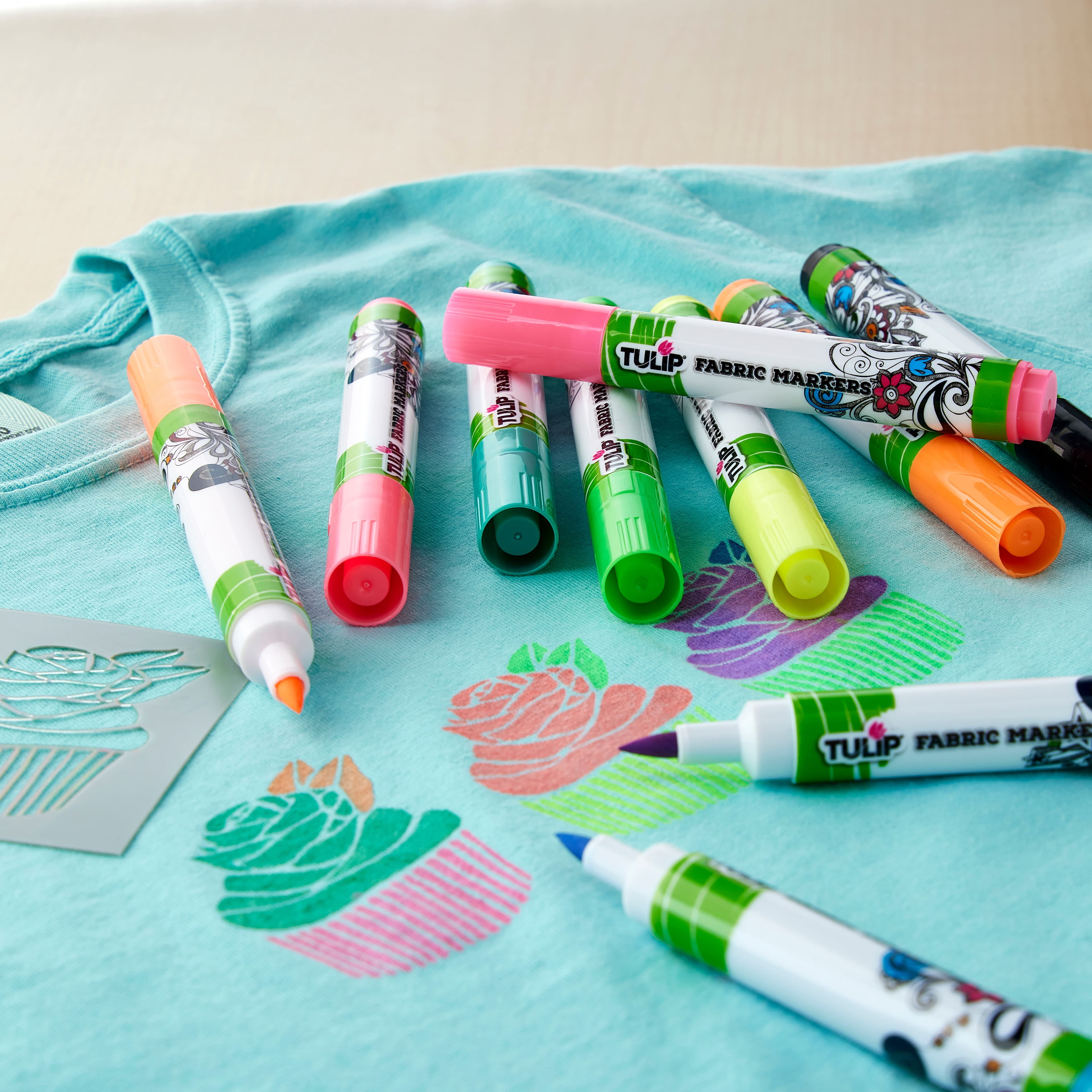 Tulip Fabric Markers Brush Tip Neon, 12 Packs: 10 ct. (120 total)