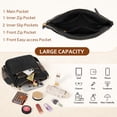 thumbnail image 5 of RAINSMORE Crossbody Bags for Women Leather Shoulder Handbags Trendy Crossbody Purses Soft Lightweight Travel Purse,Black, 5 of 8