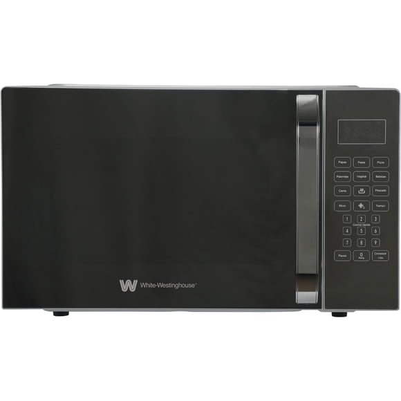 White Westinghouse Horno de Microondas 1.1 pies Modelo WWCR3011OOMIRWE Display LED Interior Gris Manija de puerta-control de membrana Plato Giratorio Descongelado