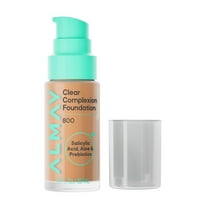 Almay Clear Complexion Foundation, Oil-Free Face Makeup for Acne-Prone Skin, 800, 1 fl oz