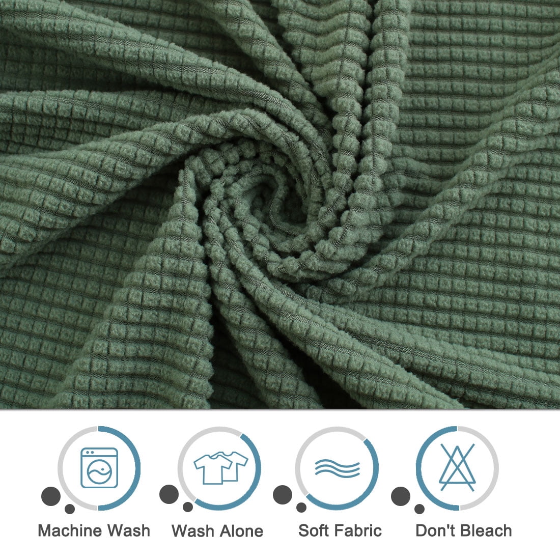 Unique Bargains 1-Piece Jacquard Solid Stretch Loveseat Slipcover, Green