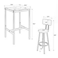 thumbnail image 7 of Small Bar Table and Chairs Set for 2, Morden Kitchen Table with Middle Shelf and Stable Legs, Counter Height Bar Table for Apartment, Dining Room, Grey, 7 of 7