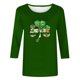 thumbnail image 2 of TaTaai Women St. Patrick's Print Crew Neck 3/4 Sleeve Black T-Shirt Loose Casual Top Ladies Spring Street Wear Lightweight Breathable Non-See-Through No Fading Soft Top Gift, 2 of 7