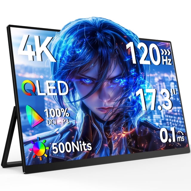 Monitor portátil Newsoul 4K QLED de 17,3" y 120 Hz con FreeSync