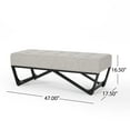 thumbnail image 6 of Noble House Dimitri Contemporary Fabric Ottoman Bench, Light Gray and Black, 6 of 7