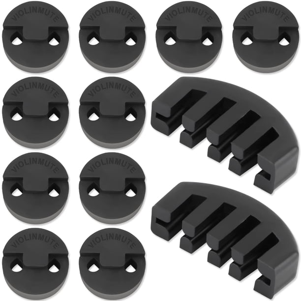 Juego De Silenciadores De Práctica Para Violín De Goma, Paquete De 10 Silenciadores Redondos Estilo Tourte Para Violín Y Viola Pequeña Y 2 Paquetes De Silenciador De Práctica Para Violín Estilo 4/4 Co