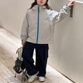 thumbnail image 4 of Xyant Girls Rain Jacket Boys Sportswear Water Resistant Hoodie Kids Toddler Lightweight Raincoats Windbreaker Outdoor (Grey,2-3 Years), 4 of 6