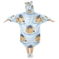 thumbnail image 2 of FORMRS Wearable Blanket Hoodie with Sleeves for Kids Cozy Flannel Sweatshirt, Blueberry Pancake Pattern, 2 of 7