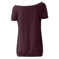 thumbnail image 6 of Women's Off Shoulder T Shirt Casual Summer Short Sleeve Blouse Lightweight Comfortable Fashion Top for Daily Wear, 6 of 6