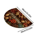thumbnail image 3 of 35.43*23.62in Halloween Semi-Circular Pumpkin Door Mat, Printed Floor Mat, Polyester Entrance Mat, Autumn Thanksgiving Porch Entry Mat, Easy-to-Clean Indoor & Outdoor Mat, 3 of 5
