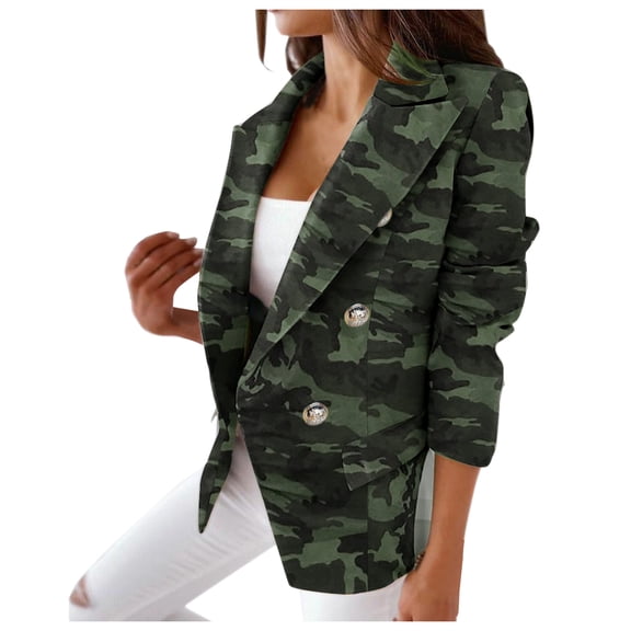 Vedolay Suit Jacket Suit Jackets for Women Fall Fashion 2023 Casual Blazers Long Sleeve Work Suit Jackets with Pockets,Camouflage S