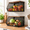 Black-2 x Large, variant on White 3 x Large Stackable Wire Storage Baskets with Wood Lids, Wall Mounted Kitchen Produce Organizers