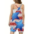 thumbnail image 5 of Odeerbi 5-14 Years Kids Girls Summer Jumpsuit Independence Day Print Camisole Romper Casual Sleeveless Strap Overalls Bib Overall Shorts with Pockets, 5 of 5