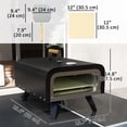 thumbnail image 3 of Outsunny Outdoor Tabletop Gas Pizza Oven with 12" Pizza Stone & Peel, Black, 3 of 10