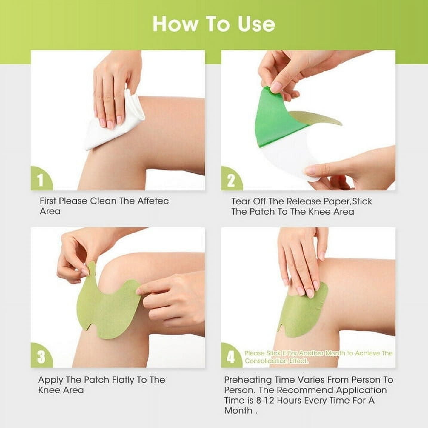 48PCS Original Well Knee Herbal Knee Pātch - Well Knee Plāster for Knee Support & Muscle Pain - Maximum Strength for a Temporary Relief - Adhesive Heat Pātches Made with Natural Herbs