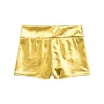 thumbnail image 4 of YiZYiF Womens Metallic Booty Shorts High Waisted Shiny Rave Bottoms Pole Dance Costume Shorts Gold XL, 4 of 6