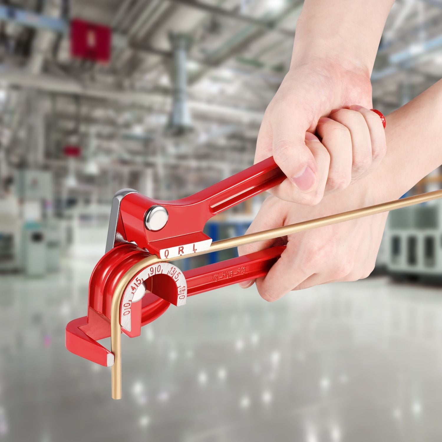 Tube Bender Tool - Manual OD Tubing Bending 3 Size 1/4" 5/16" 3/8" 180 Degree Lever Type Heavy Duty Bend Copper Brass Aluminum & Soft Metal for HVAC Water Gas Pipe Automotive Plumbing (Red)