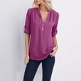 thumbnail image 2 of Ketyyh-chn99 Women's Chiffon Shirt Long Sleeve Shirts Top Ladies Business Casual Blouses Purple,3XL, 2 of 5