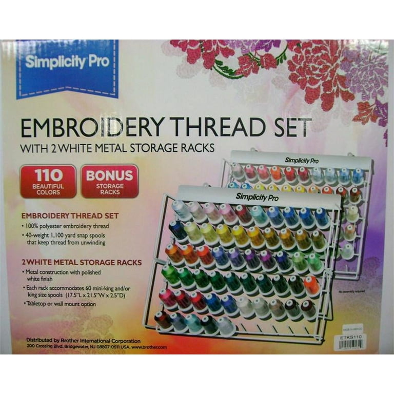 Brother Pacesetter Pro Embroidery Thread Set 110 Spools and 2 Racks –  Shields Sewing Center