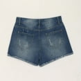 thumbnail image 6 of Jewelreauty Women Denim Shorts Casual Button Graphic Cut Out Ripped Jean Shorts with Pockets, 6 of 9