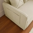 thumbnail image 6 of Tabaray Loveseat Sofa Bed Pull Out Sleeper Couch Pullout Bed Modern Linen Upholstered Space-Saving Love Seat Metal Frame Compact Convertible Sofa Bed for Small Spaces Guest (Beige), 6 of 6