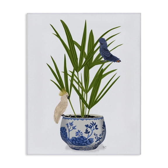 Stupell Industries Glam Cockatiels on Planter Canvas Art, 16 x 20, by Fab Funky