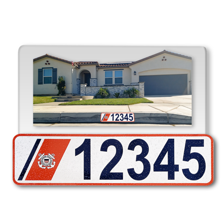 Military Curb Sticker, Reflective Aluminum Personalized Curb Address Decal (Coast Guard Curb Wrap)