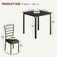 thumbnail image 2 of 3 Piece Dining Table Set with 2 Chairs, Space Saving Rectangular Kitchen Table with MDF Top and Metal Frame, Compact Breakfast Nook Set for Apartment Dining Room, Gray Retro Black, 2 of 8