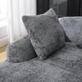 thumbnail image 5 of 3 Seater Boucle Sofa for Living Room, Oversized Comfy L-Shape Sofa Couch with 5 Pillows, Back and Armrest, Home Furniture Sleeper Sectional Sofa for Apartment, 2 Seater+1 Chaise, Gray, 5 of 9