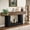 Dark Brown & Black, variant on Finmind 2-Tier Farmhouse Console Table, Rustic Wood Sofa Table with Vintage U-Base, Rustic Brown & Gray