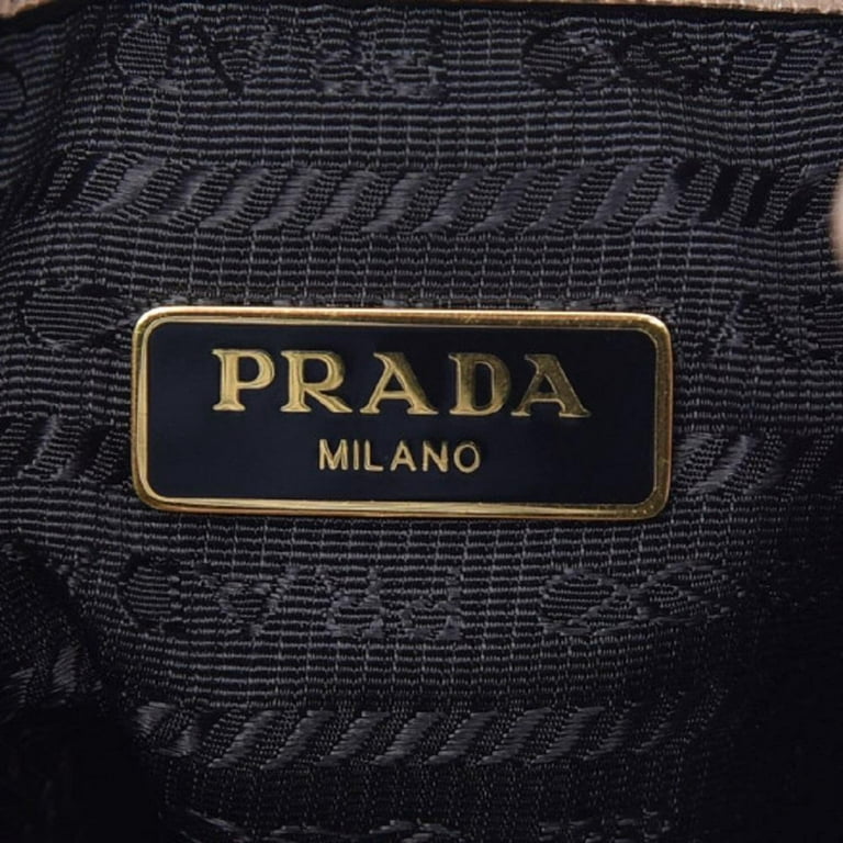 Prada Pattina Glace Calf Leather Cammeo Beige Pattina Studded Handbag