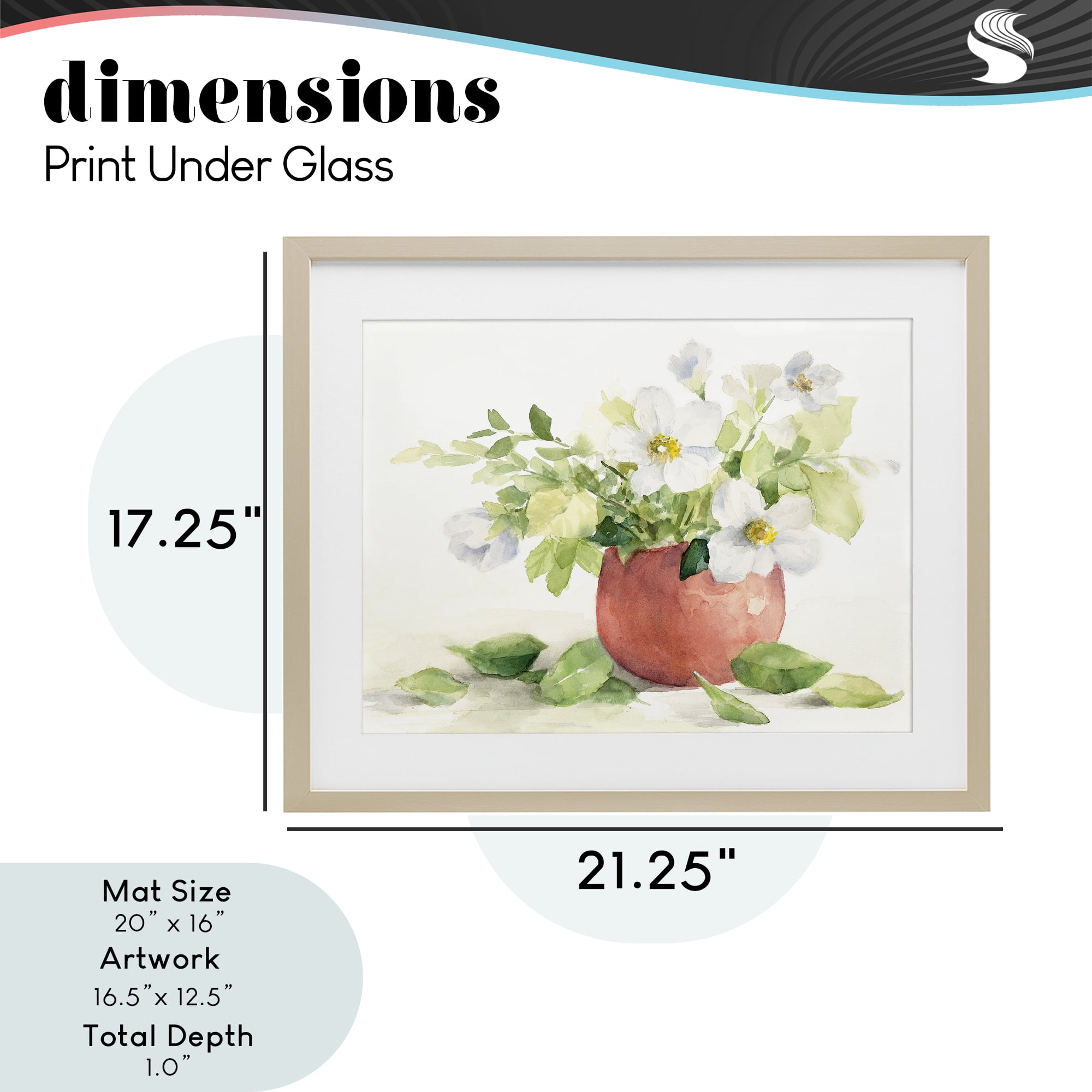 Stupell Industries White Anemones in Copper Vase Birch Framed Print Under Glass, design by Lanie Loreth
