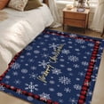 thumbnail image 4 of 4'x6' Area Rugs, Navy Blue Snowflake Christmas Indoor Outdoor Area Rug for Living Room Bedroom, Xmas Red Plaid Washable Bathroom Rugs Kitchen Floor Carpet Mats Home Decor Aesthetic, 4 of 8