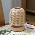 thumbnail image 3 of Mushroom Beside Table Lamp, Pure Hand Weaving,Wicker Desktop Nightstand Lamp Accent Lamp for Home Office, 3 of 5