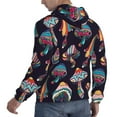 thumbnail image 6 of Pofeuu Mushroom Doodle Print Mens Casual Hooded Collar Drawstring Hoodies Pullover Sweatshirts Casual Long Sleeve Shirts-X-Large, 6 of 7