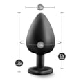 thumbnail image 2 of Eden Bling Black Plug with Heart Base, Black, 2 of 5