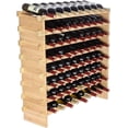 thumbnail image 1 of VEVOR Stackable Modular Wine Rack, Solid Bamboo Wood Storage Racks, Floor Freestanding Wines Holder Display Shelf, Wobble-Free Shelves for Kitchen, Bar, and Cellar, 1 of 8